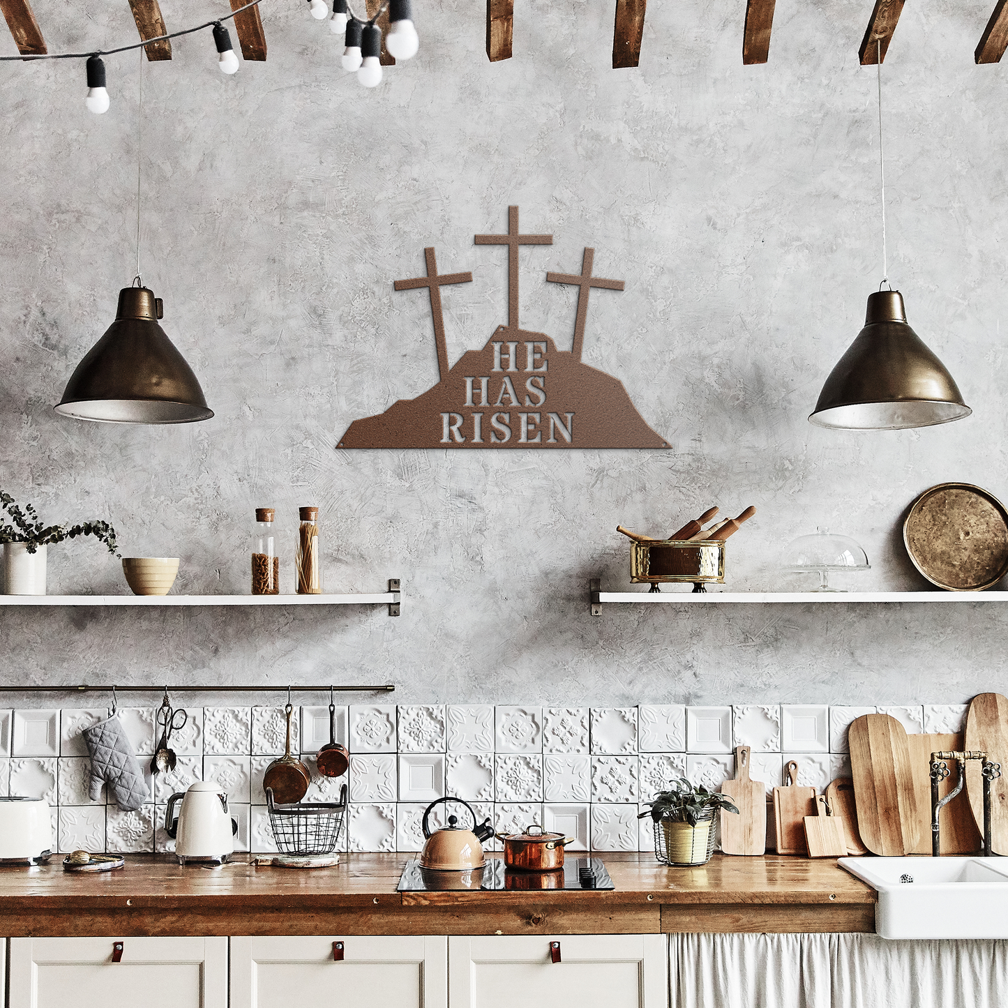 He Has Risen Metal Wall Art