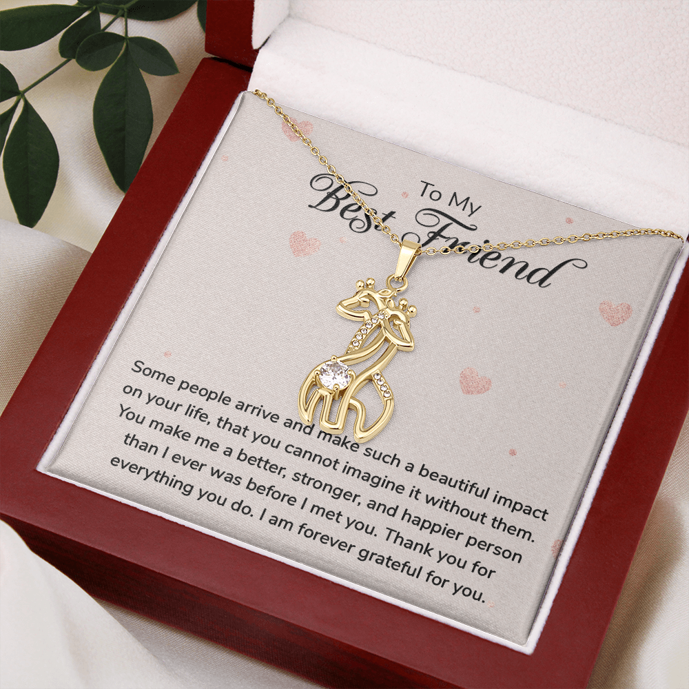 To My Best Friend - Grateful - Giraffe Necklace