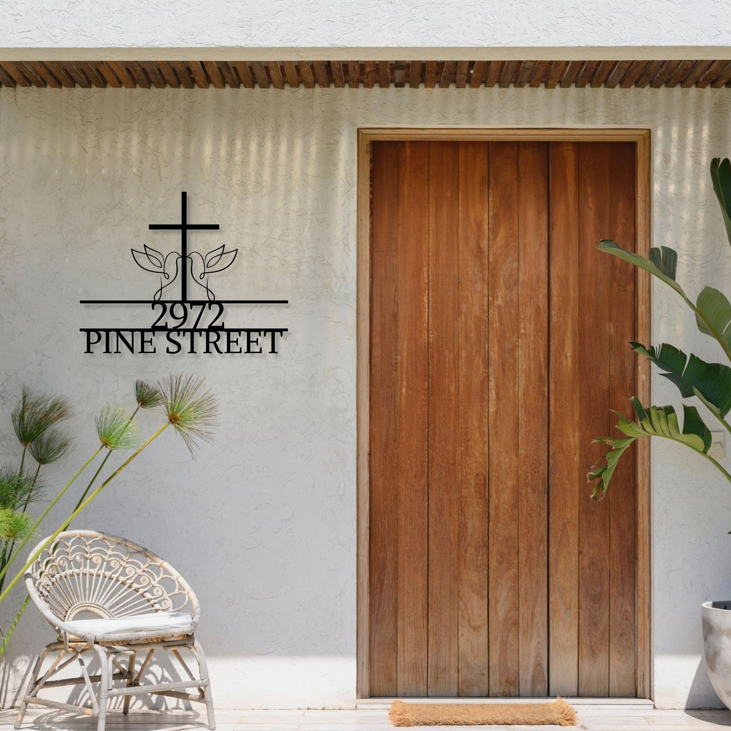 Faithful Welcome Address Metal Wall Art