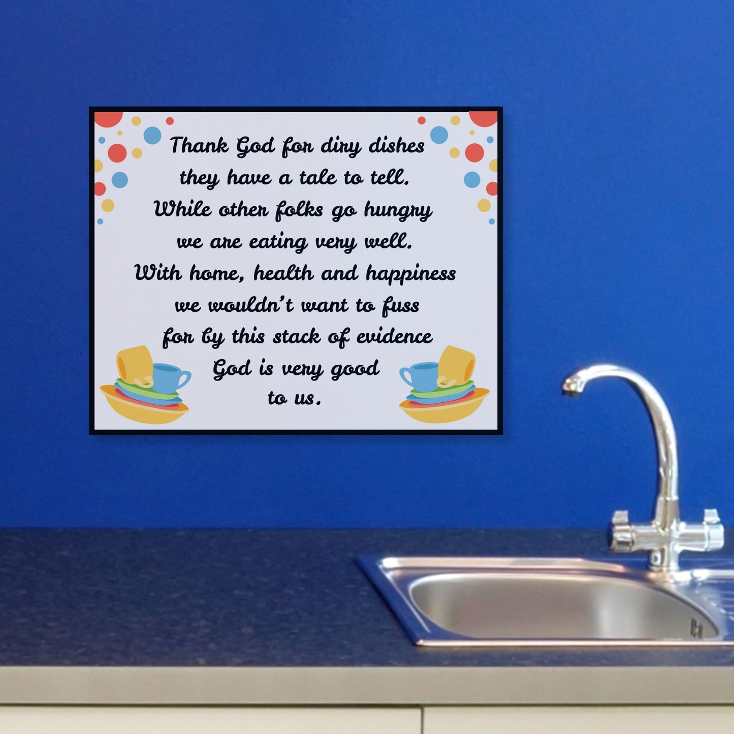 Thank God For Dirty Dishes Canvas Wall Art