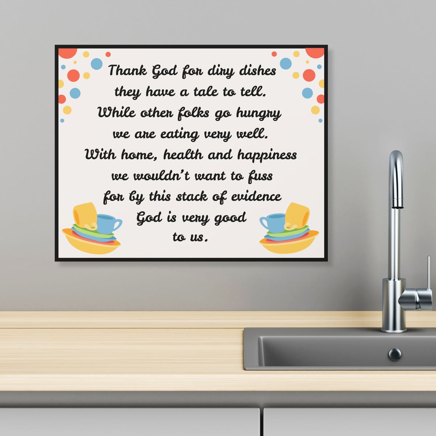 Thank God For Dirty Dishes Canvas Wall Art