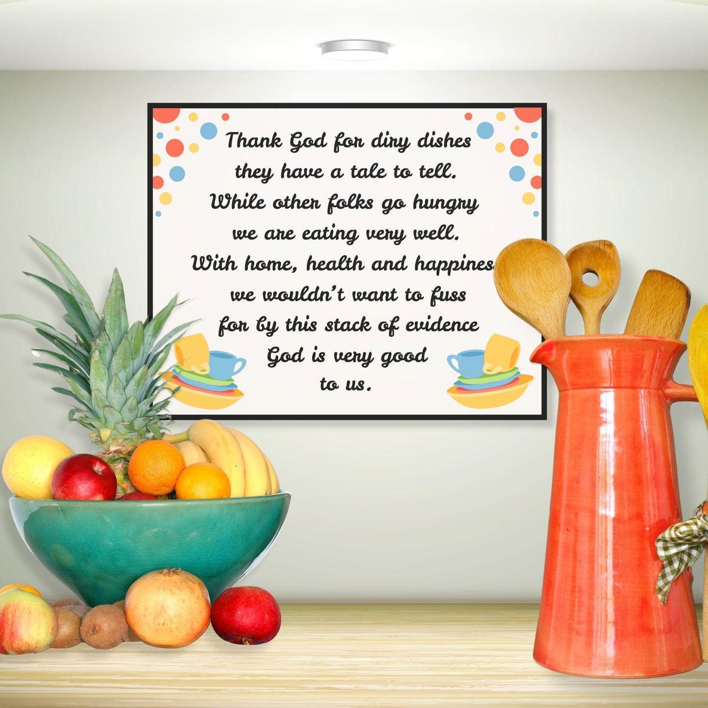 Thank God For Dirty Dishes Canvas Wall Art