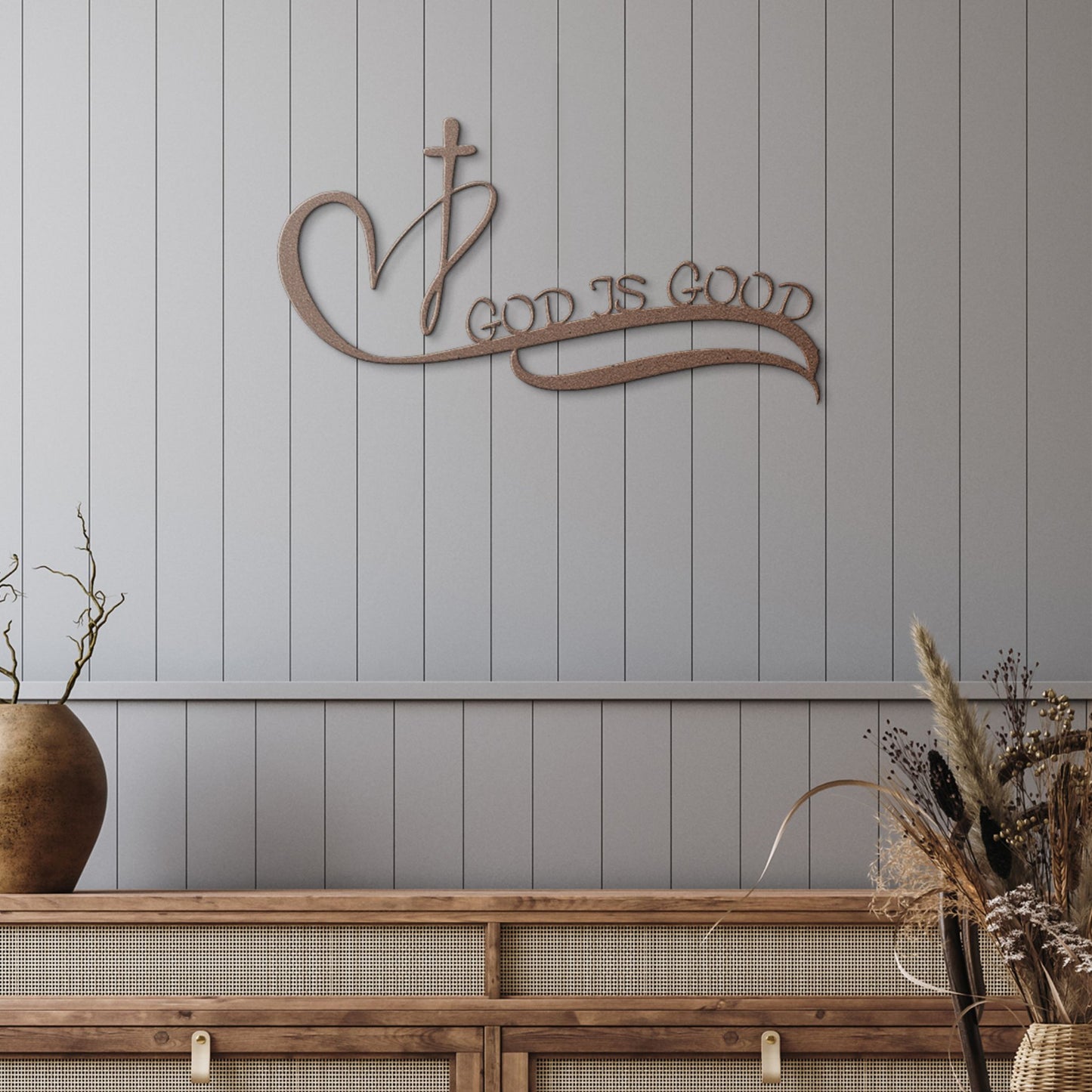 God Is Good Metal Wall Art