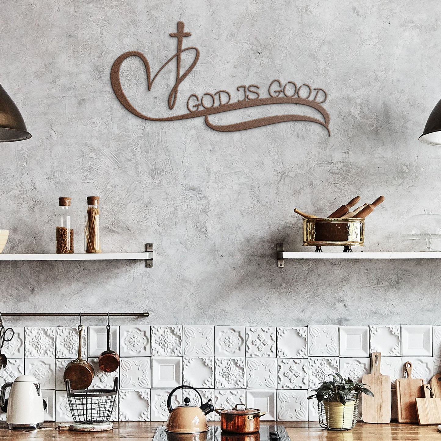 God Is Good Metal Wall Art