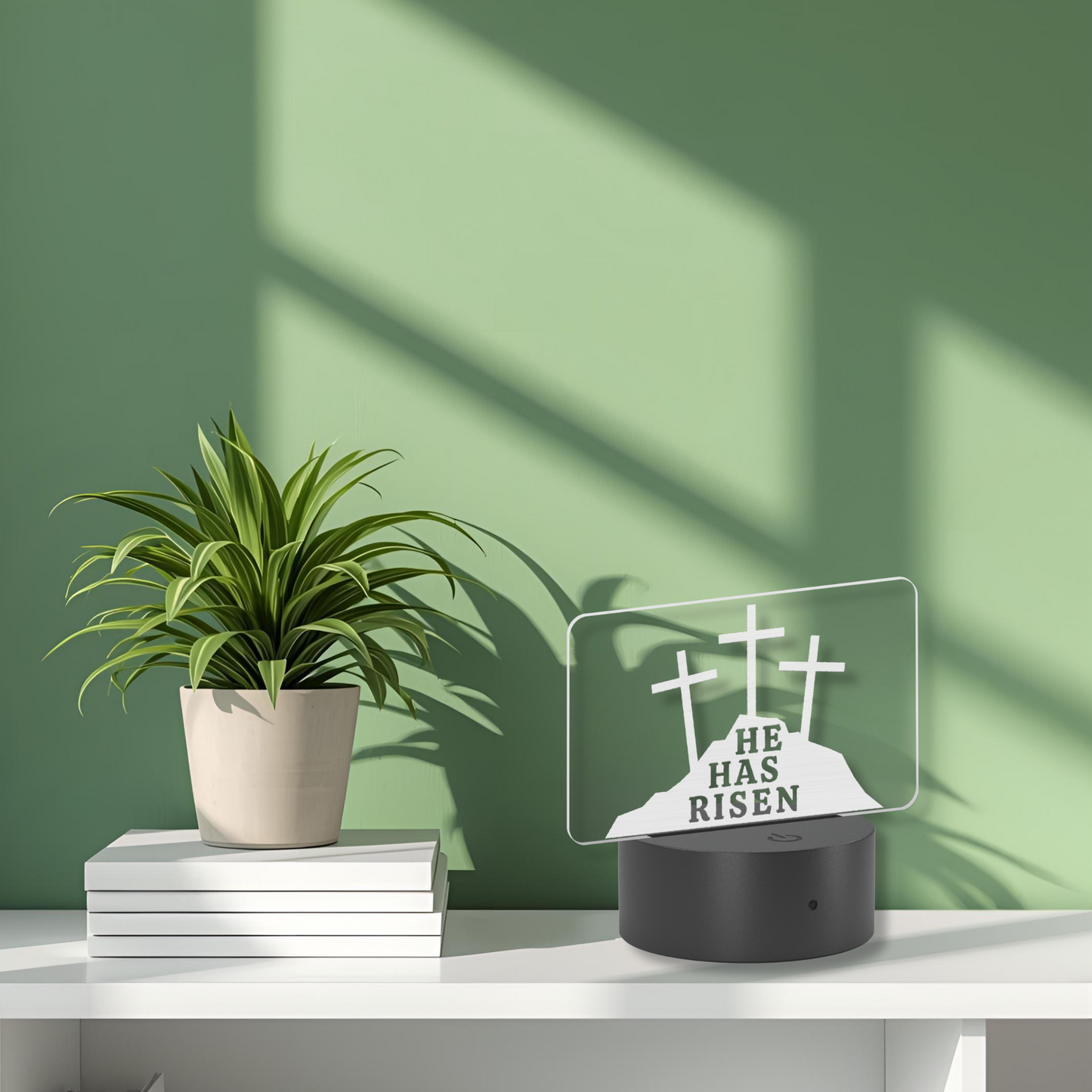 He Has Risen Etched Nightlight