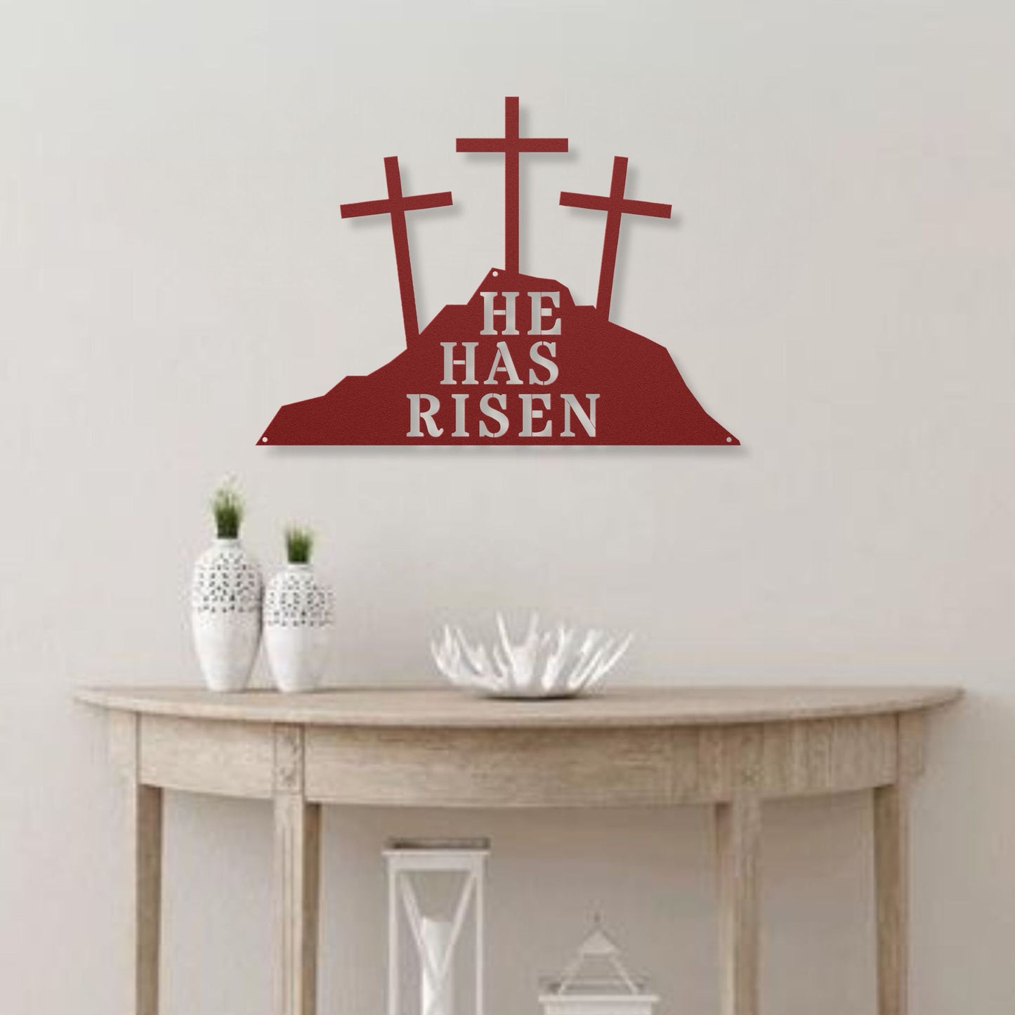 He Has Risen Metal Wall Art