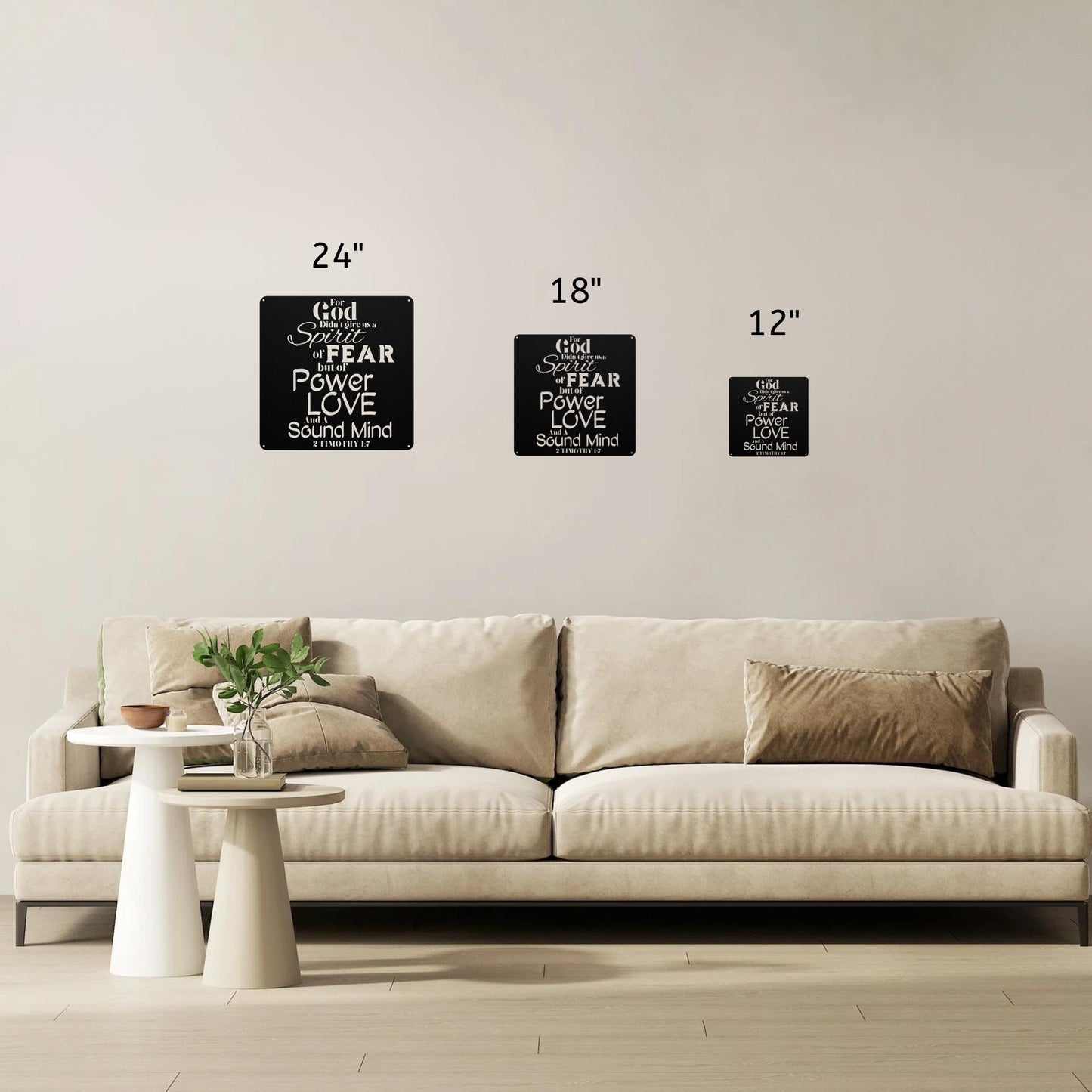 Fearless Strength 2 Timothy 1:7 Metal Wall Art