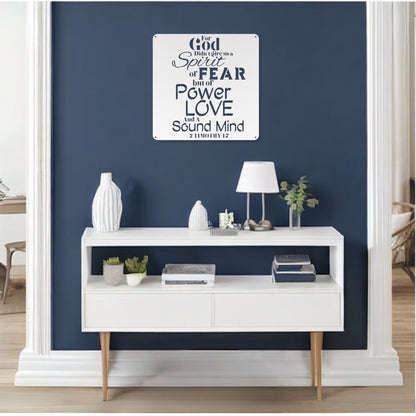 Fearless Strength 2 Timothy 1:7 Metal Wall Art