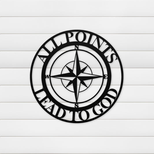 All Points Lead To God Metal Wall Art