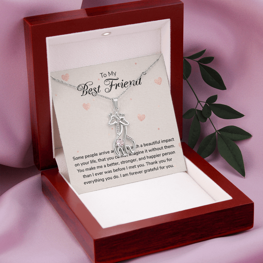 To My Best Friend - Grateful - Giraffe Necklace