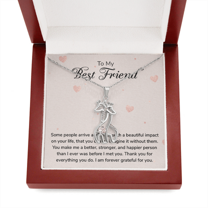 To My Best Friend - Grateful - Giraffe Necklace