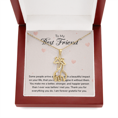 To My Best Friend - Grateful - Giraffe Necklace