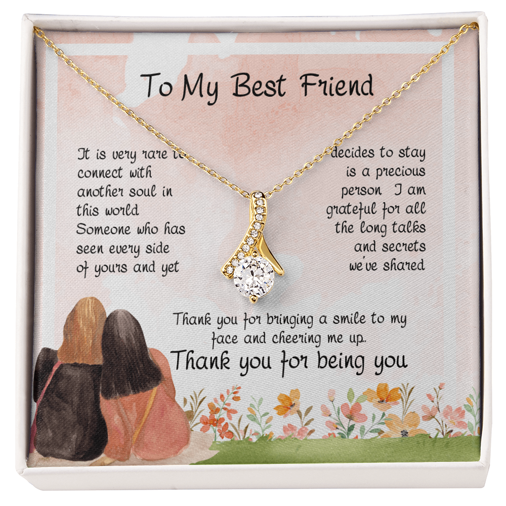 To My Best Friend - Grateful - Alluring Ribbon Necklace