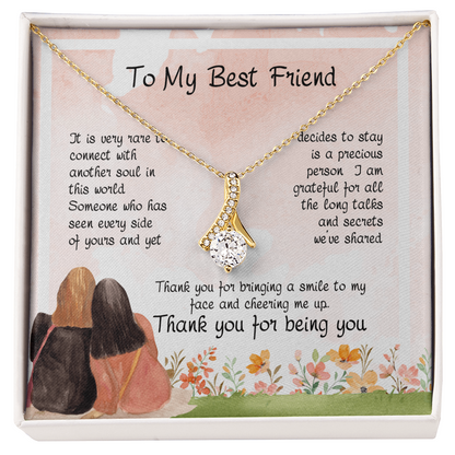 To My Best Friend - Grateful - Alluring Ribbon Necklace