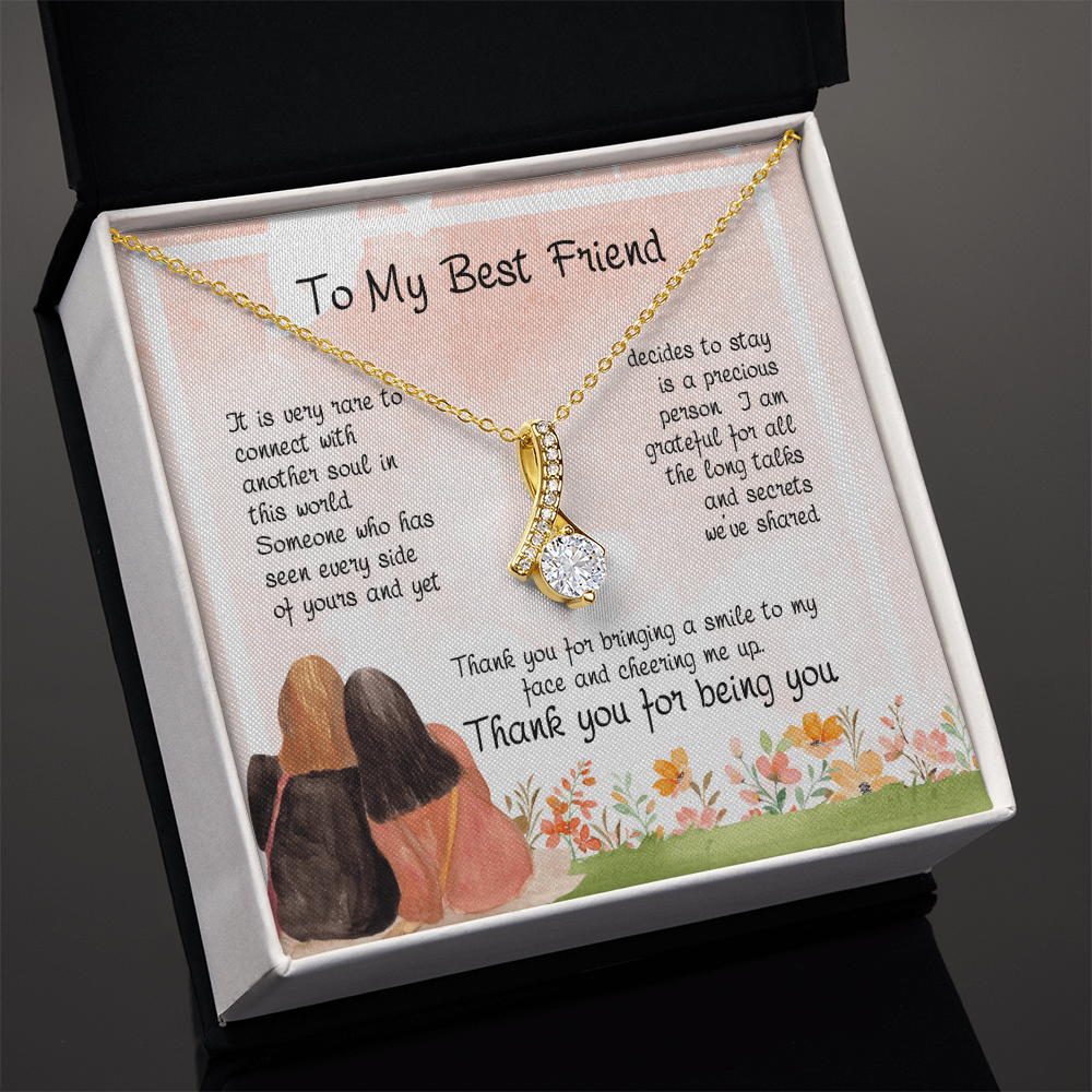 To My Best Friend - Grateful - Alluring Ribbon Necklace
