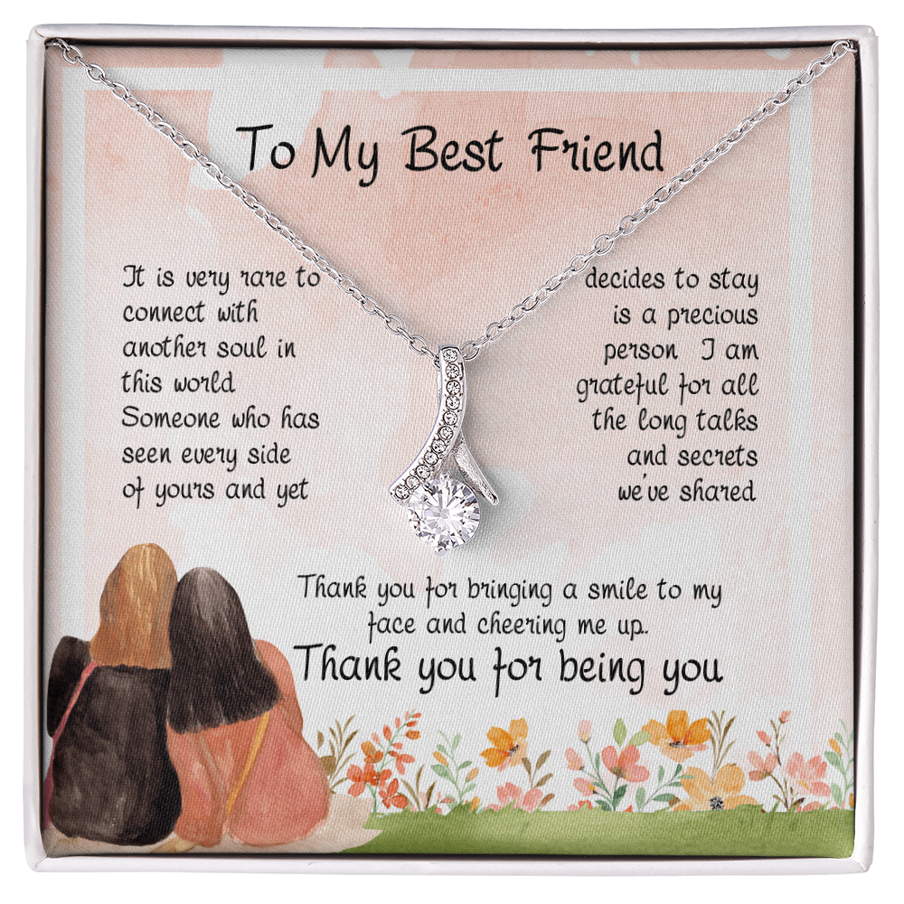 To My Best Friend - Grateful - Alluring Ribbon Necklace