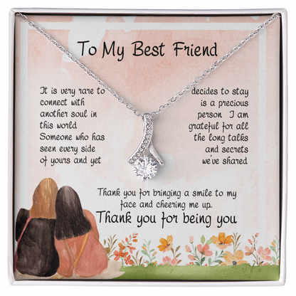 To My Best Friend - Grateful - Alluring Ribbon Necklace