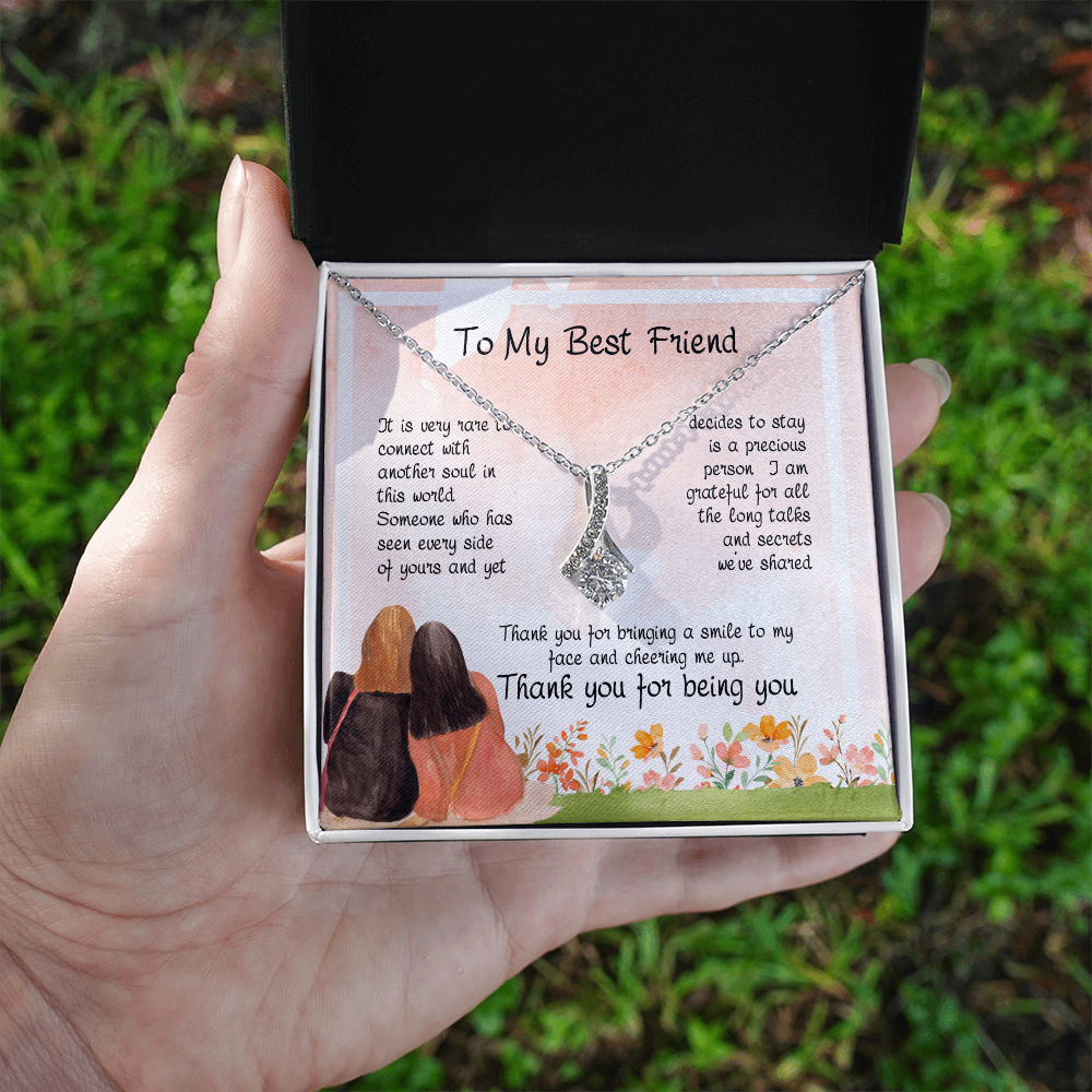 To My Best Friend - Grateful - Alluring Ribbon Necklace