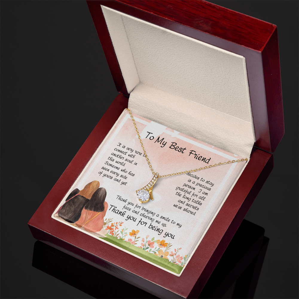 To My Best Friend - Grateful - Alluring Ribbon Necklace