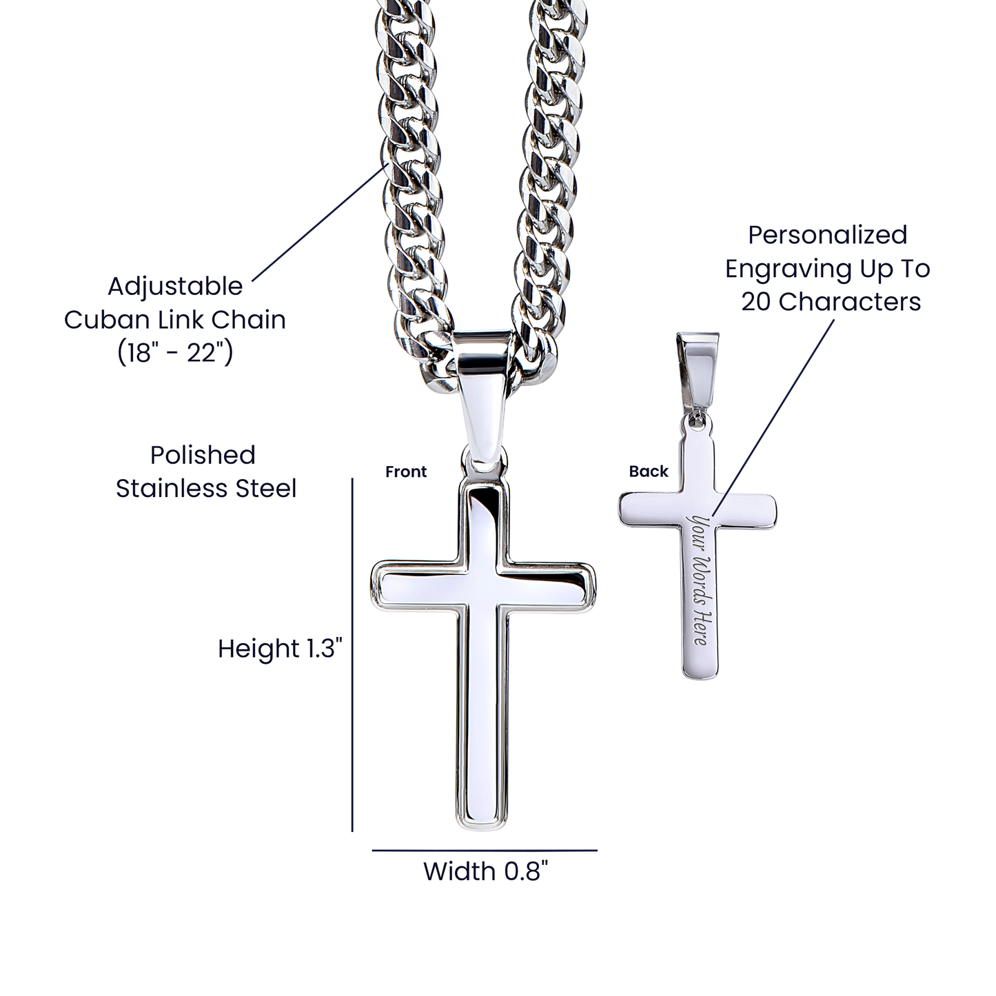 To My Soulmate - Divine Design - Artisan Cross Cuba Link Necklace