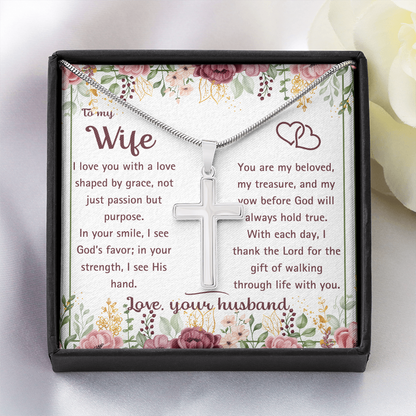 To My Wife - God's Favor - Artisan Cross Necklace