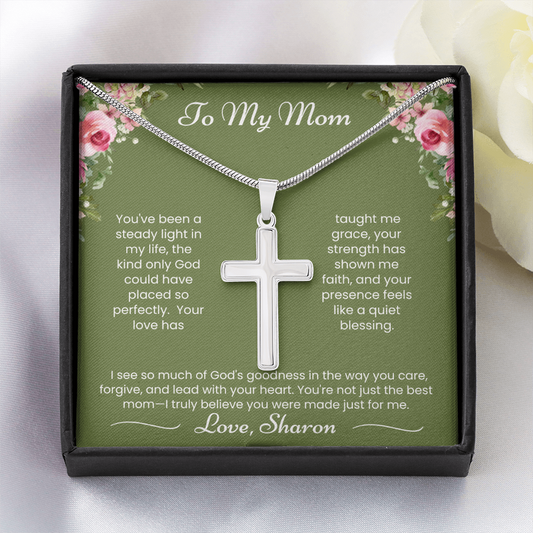 To My Mom - Steady Light - Artisan Cross Necklace