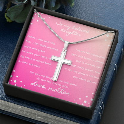 To My Beloved Daughter - God's Presence - Artisan Cross Necklace