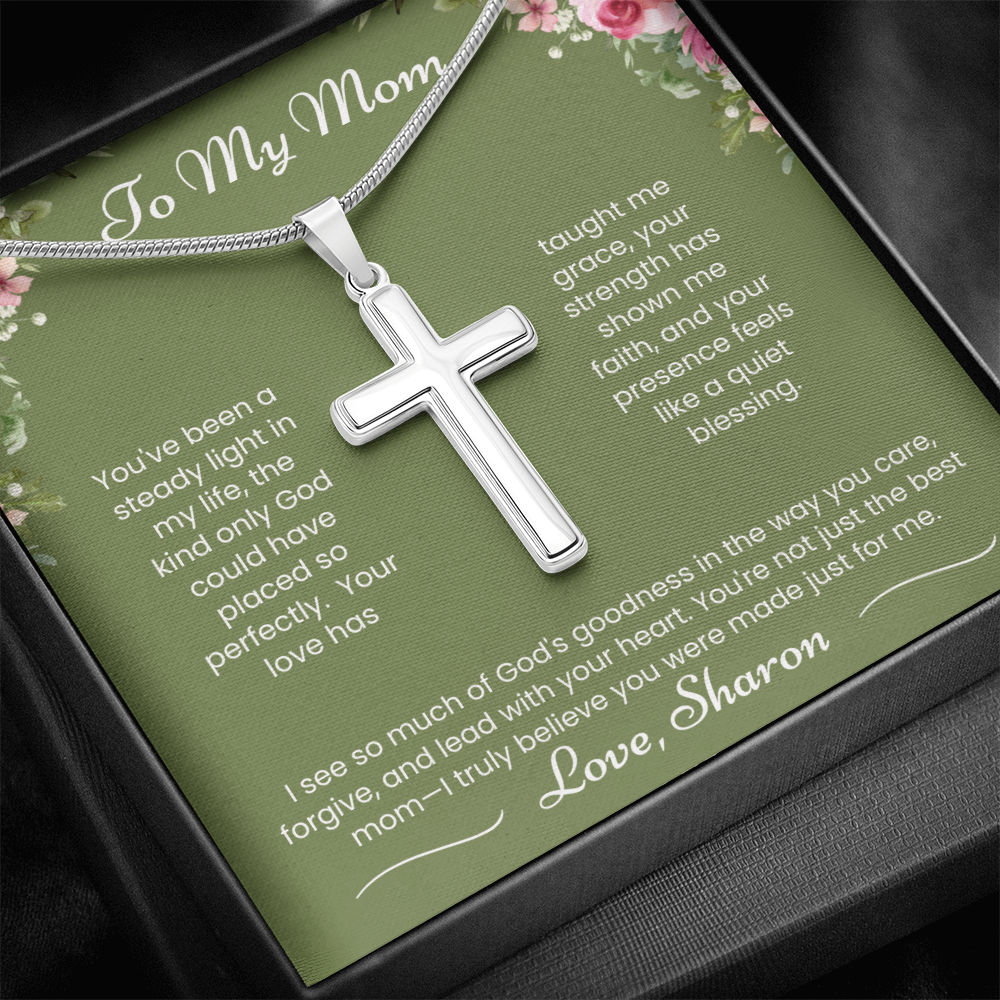 To My Mom - Steady Light - Artisan Cross Necklace