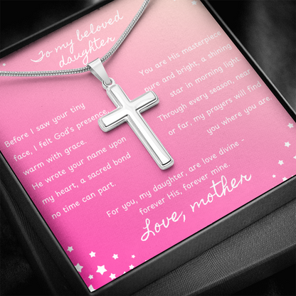 To My Beloved Daughter - God's Presence - Artisan Cross Necklace