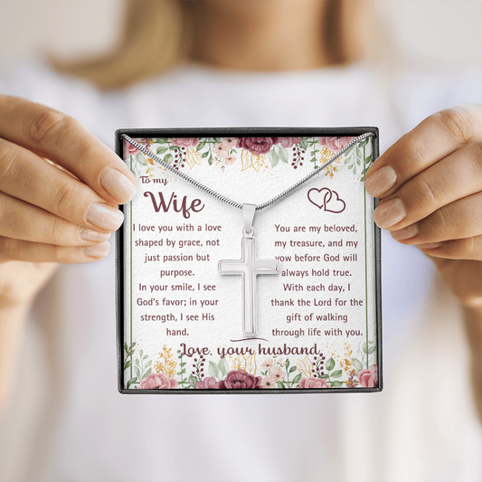 To My Wife - God's Favor - Artisan Cross Necklace