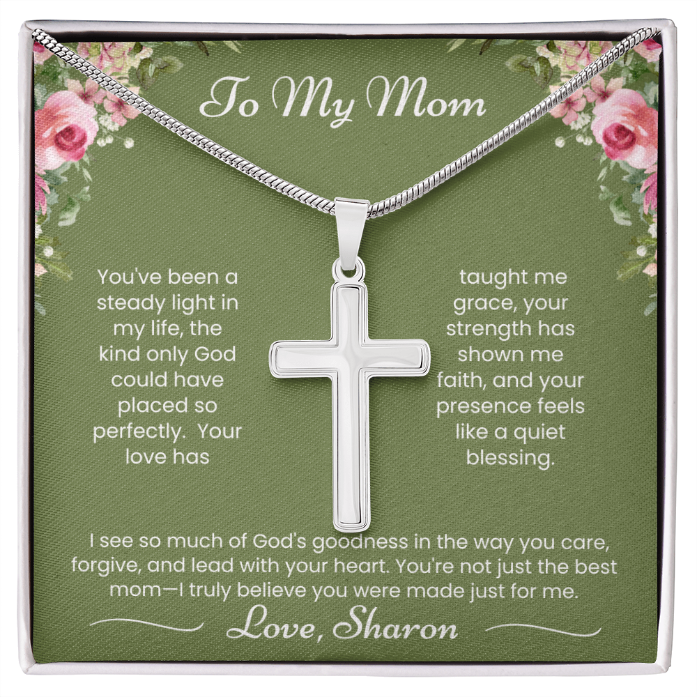 To My Mom - Steady Light - Artisan Cross Necklace