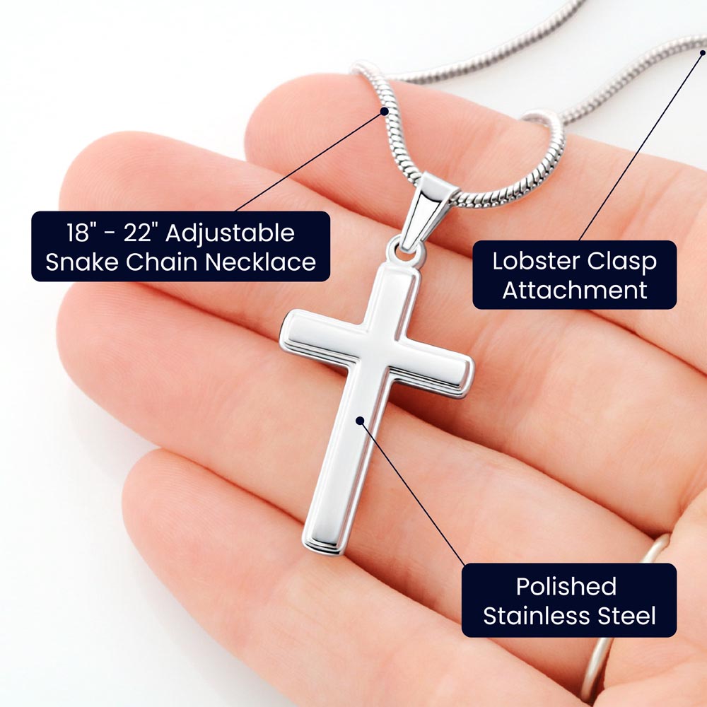 To My Mother-In-Law - With Grace -  Artisan Cross Necklace