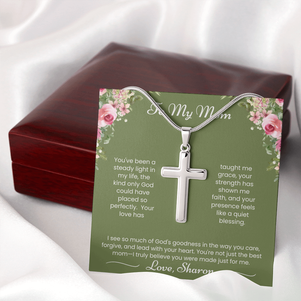 To My Mom - Steady Light - Artisan Cross Necklace