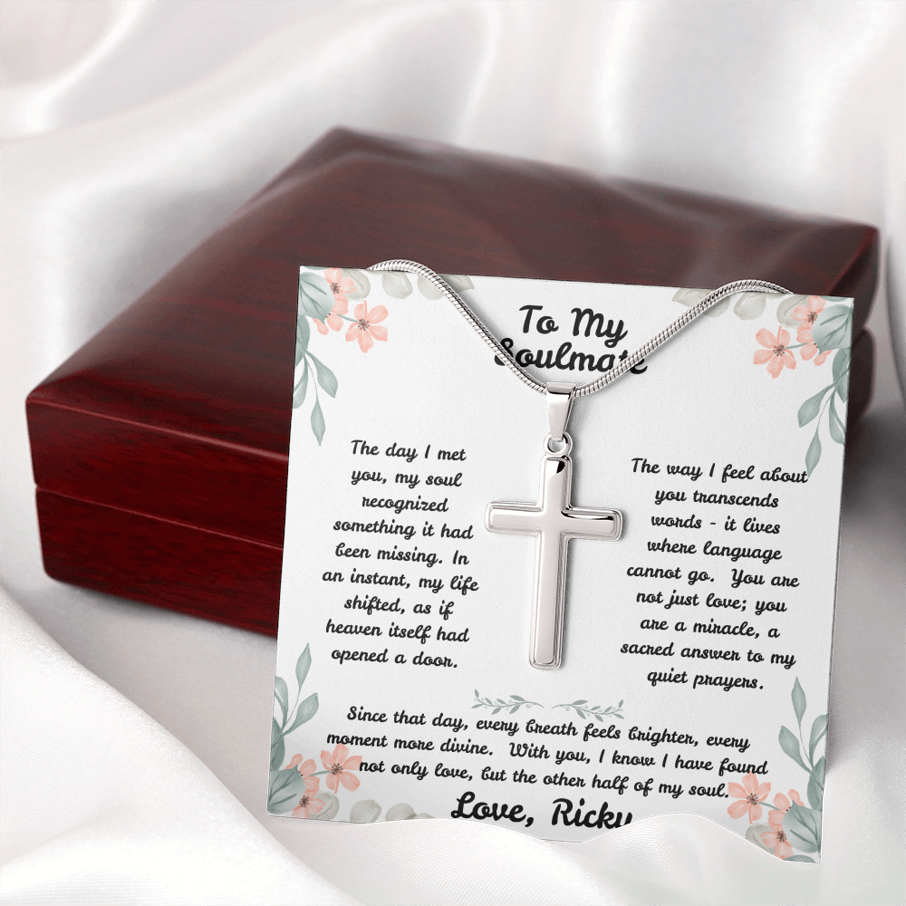 To My Soulmate - Sacred Answer - Artisan Cross Necklace