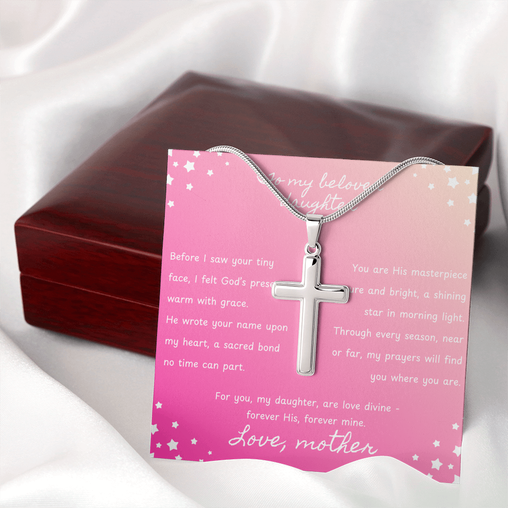 To My Beloved Daughter - God's Presence - Artisan Cross Necklace