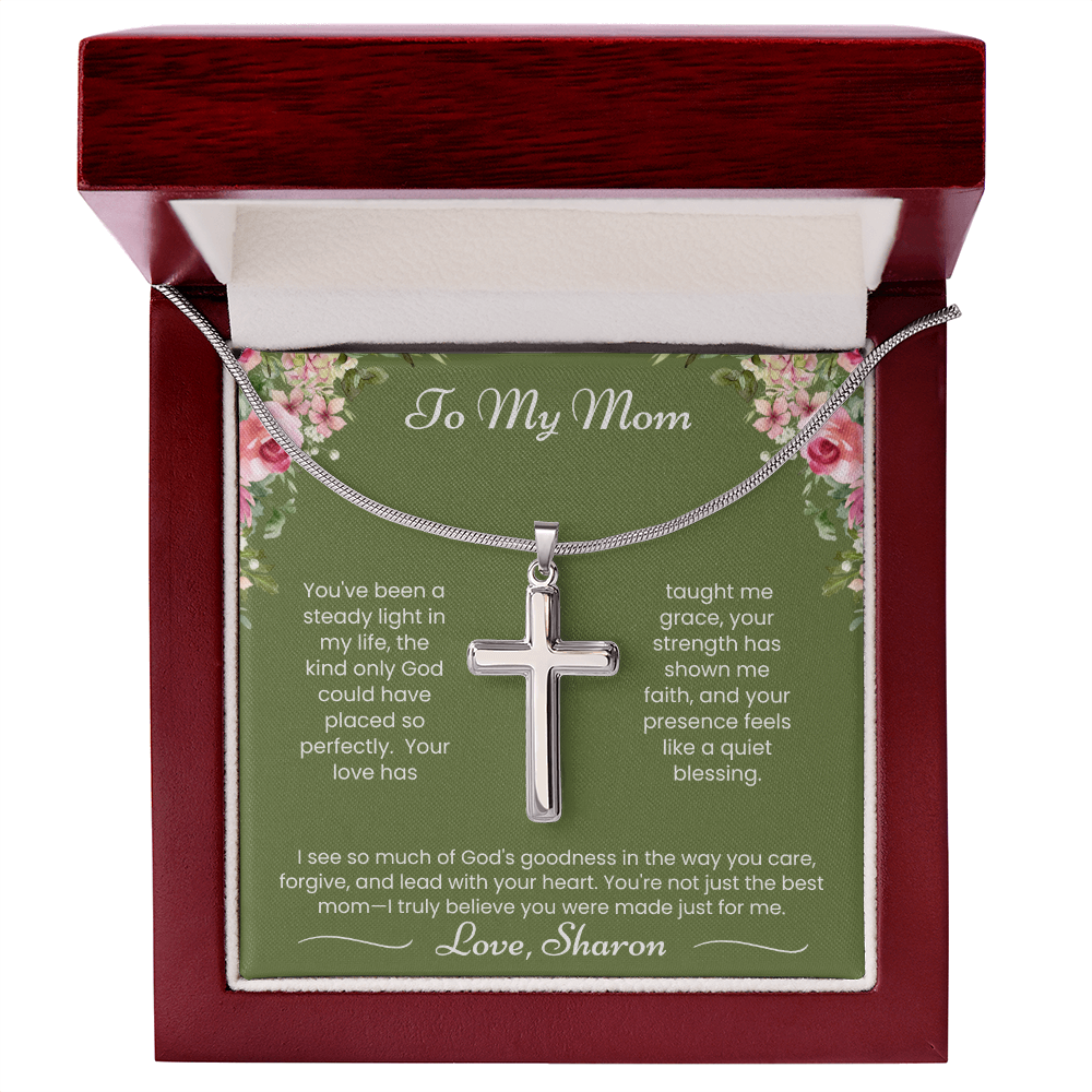 To My Mom - Steady Light - Artisan Cross Necklace