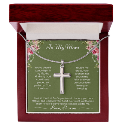 To My Mom - Steady Light - Artisan Cross Necklace