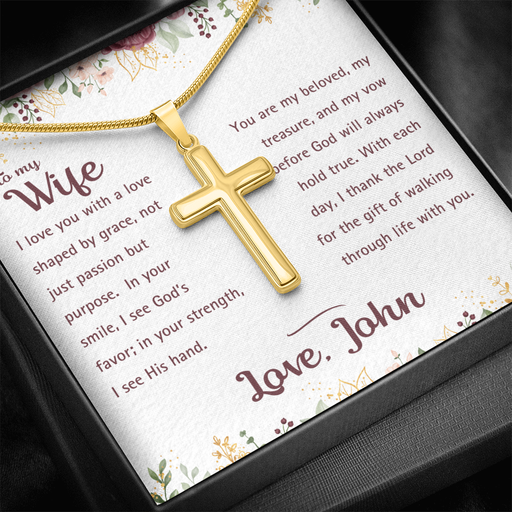 To My Wife - God's Favor - Artisan Cross Necklace 4