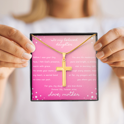 To My Beloved Daughter - God's Presence - Artisan Cross Necklace