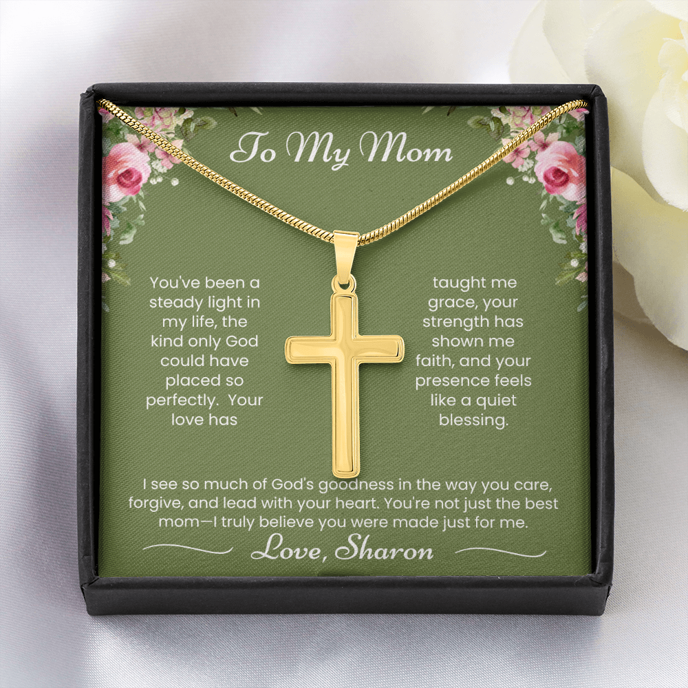 To My Mom - Steady Light - Artisan Cross Necklace