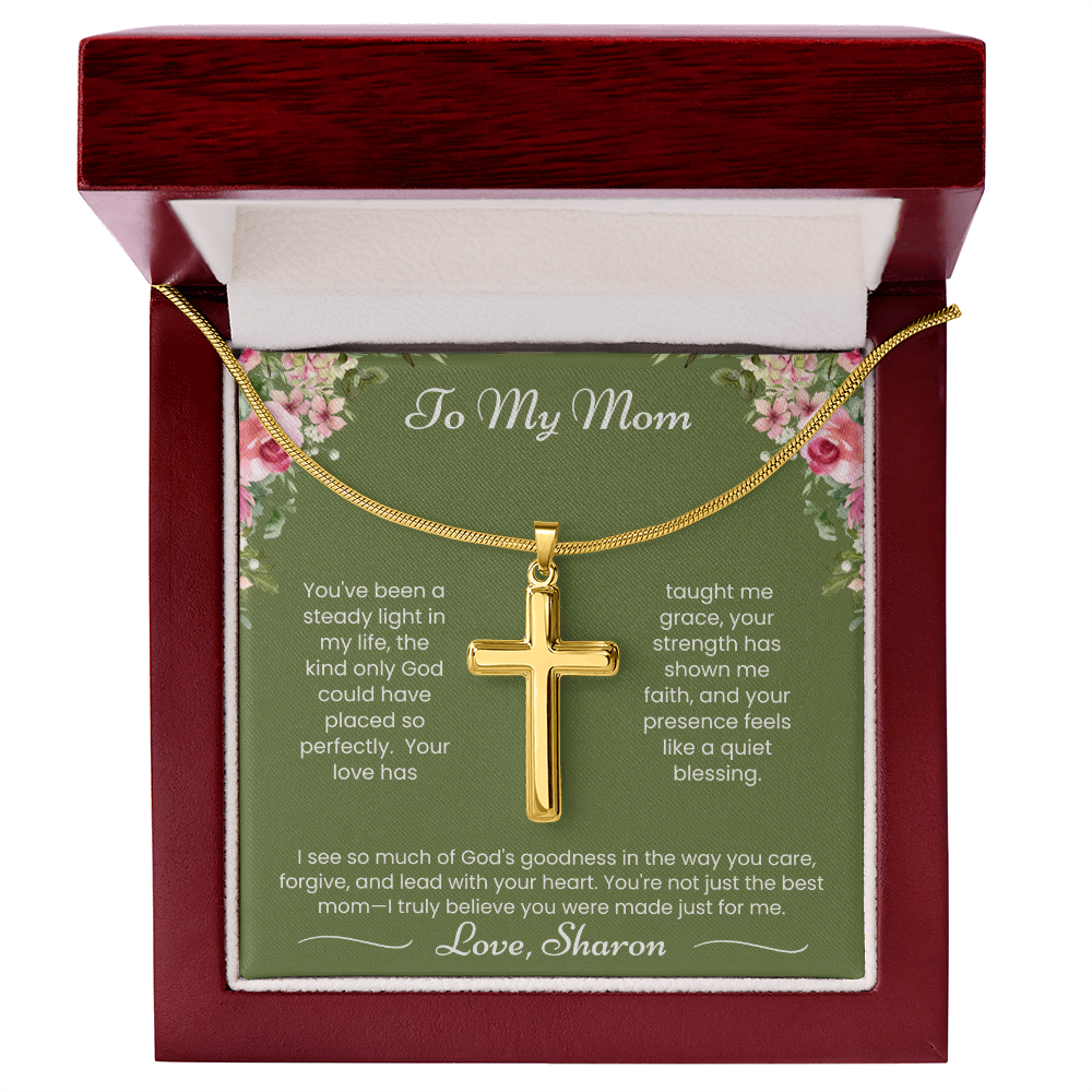 To My Mom - Steady Light - Artisan Cross Necklace