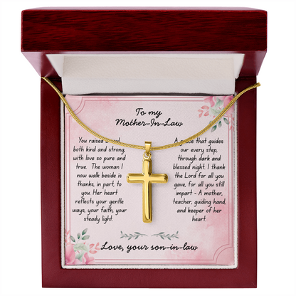 To My Mother-In-Law - With Grace -  Artisan Cross Necklace