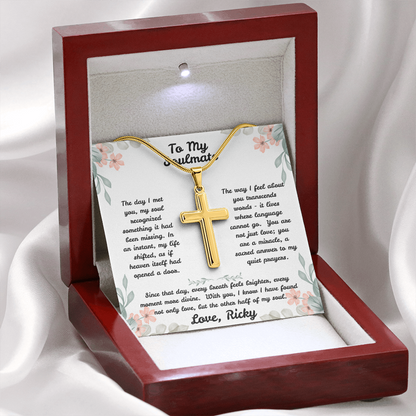 To My Soulmate - Sacred Answer - Artisan Cross Necklace
