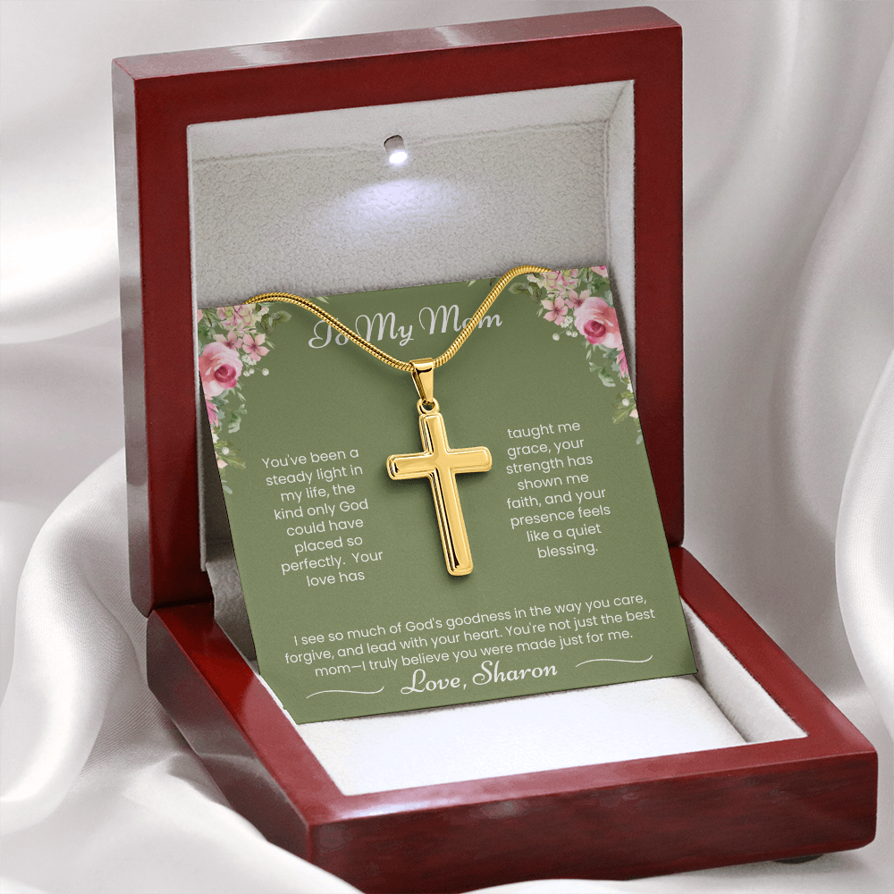 To My Mom - Steady Light - Artisan Cross Necklace