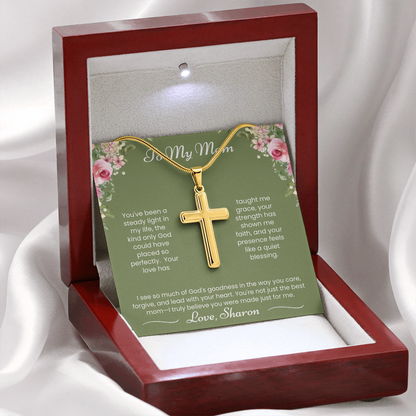 To My Mom - Steady Light - Artisan Cross Necklace