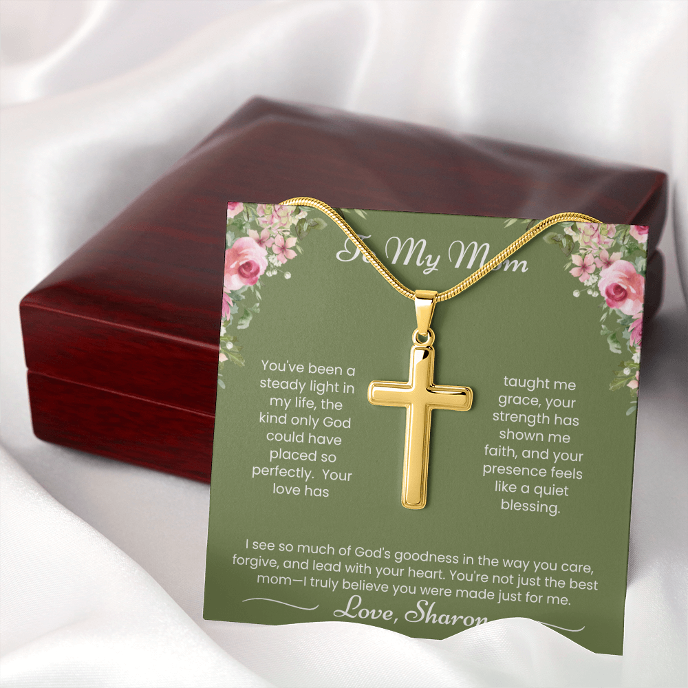 To My Mom - Steady Light - Artisan Cross Necklace