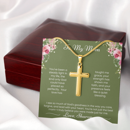 To My Mom - Steady Light - Artisan Cross Necklace