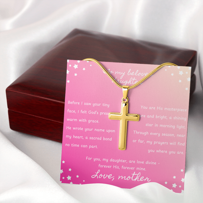 To My Beloved Daughter - God's Presence - Artisan Cross Necklace