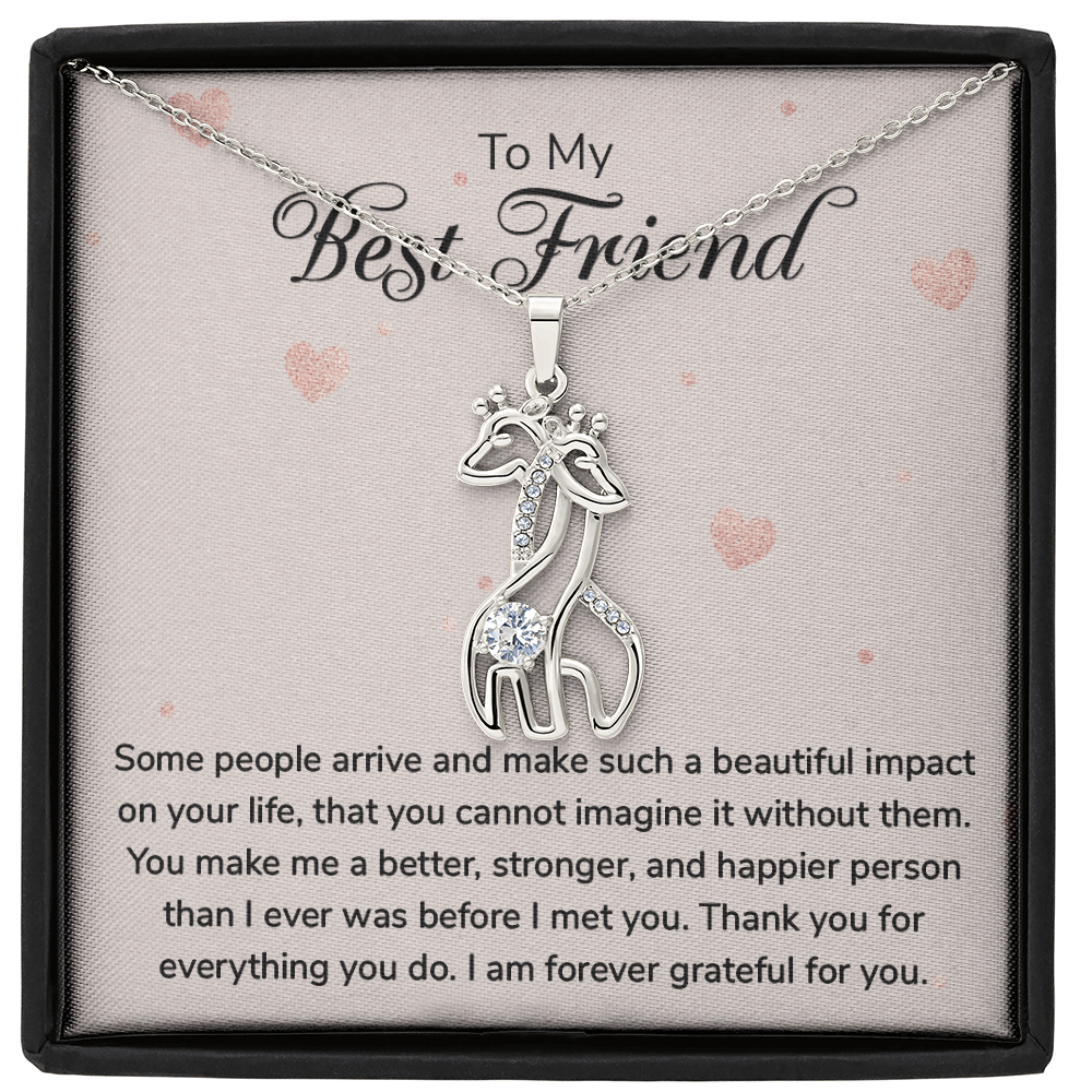 To My Best Friend - Grateful - Giraffe Necklace