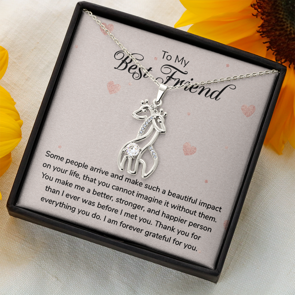 To My Best Friend - Grateful - Giraffe Necklace